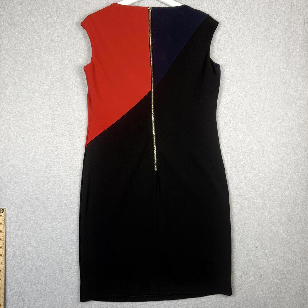 Tommy Hilfiger Women's Size 12 Red Black Blue Colorblock Sleeveless Mini Dress - Picture 5 of 7